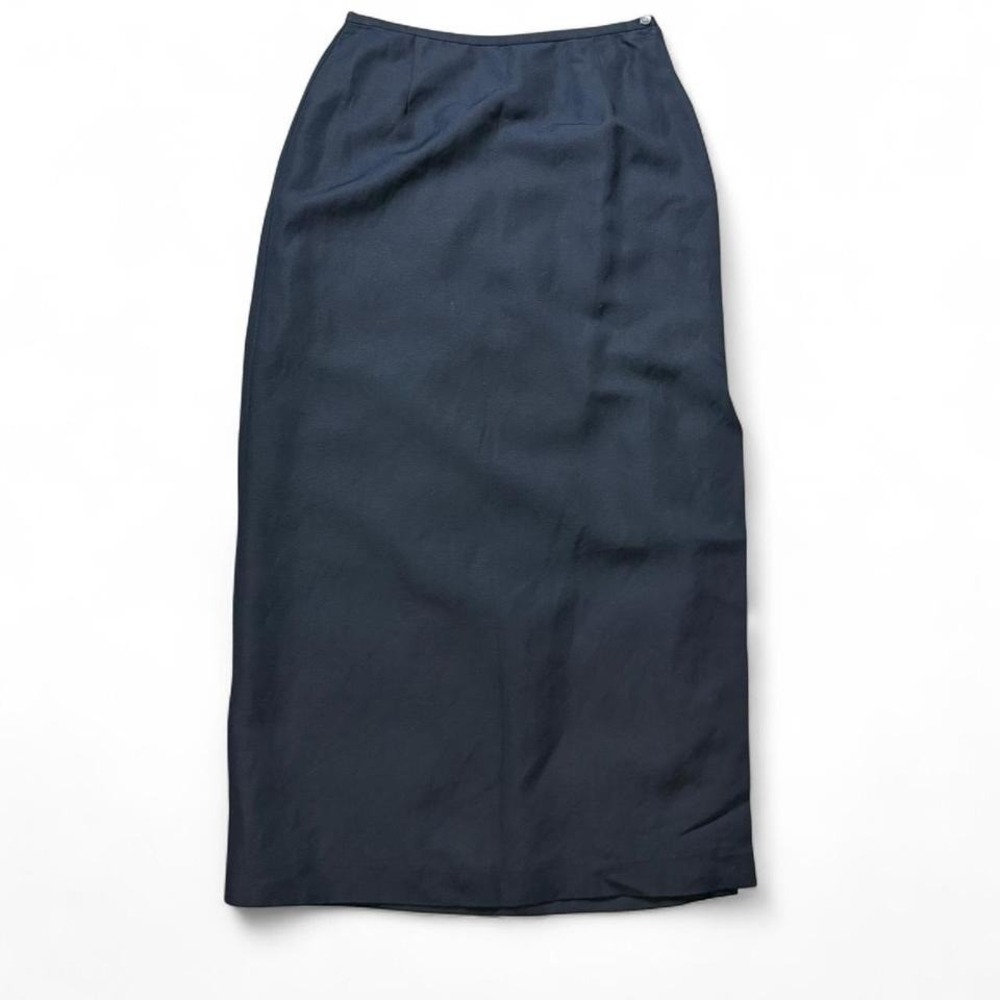Vintage Emma James by Liz Claiborne‎ Black Midi Linen Blend Skirt